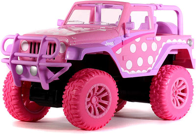 Disney Junior 1:16 Minnie Jeep Wrangler RC Remote Control Truck, 2.4 Ghz Pink, Toys for Kids and Adults