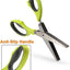 Herb Scissors Cutter Food Meat Vegetable Multipurpose 5 Layer Blade Professional Stainless Steel Kitchen Shear with Cleaning Comb Kit Kitchen Easy Quick Cutting Tool Best Herbs Chopper