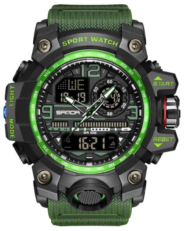 Men's Military Sport Watch Waterproof, Tactical, Outdoor Digital,  Big Face, Alarm, Stopwatch, and LED