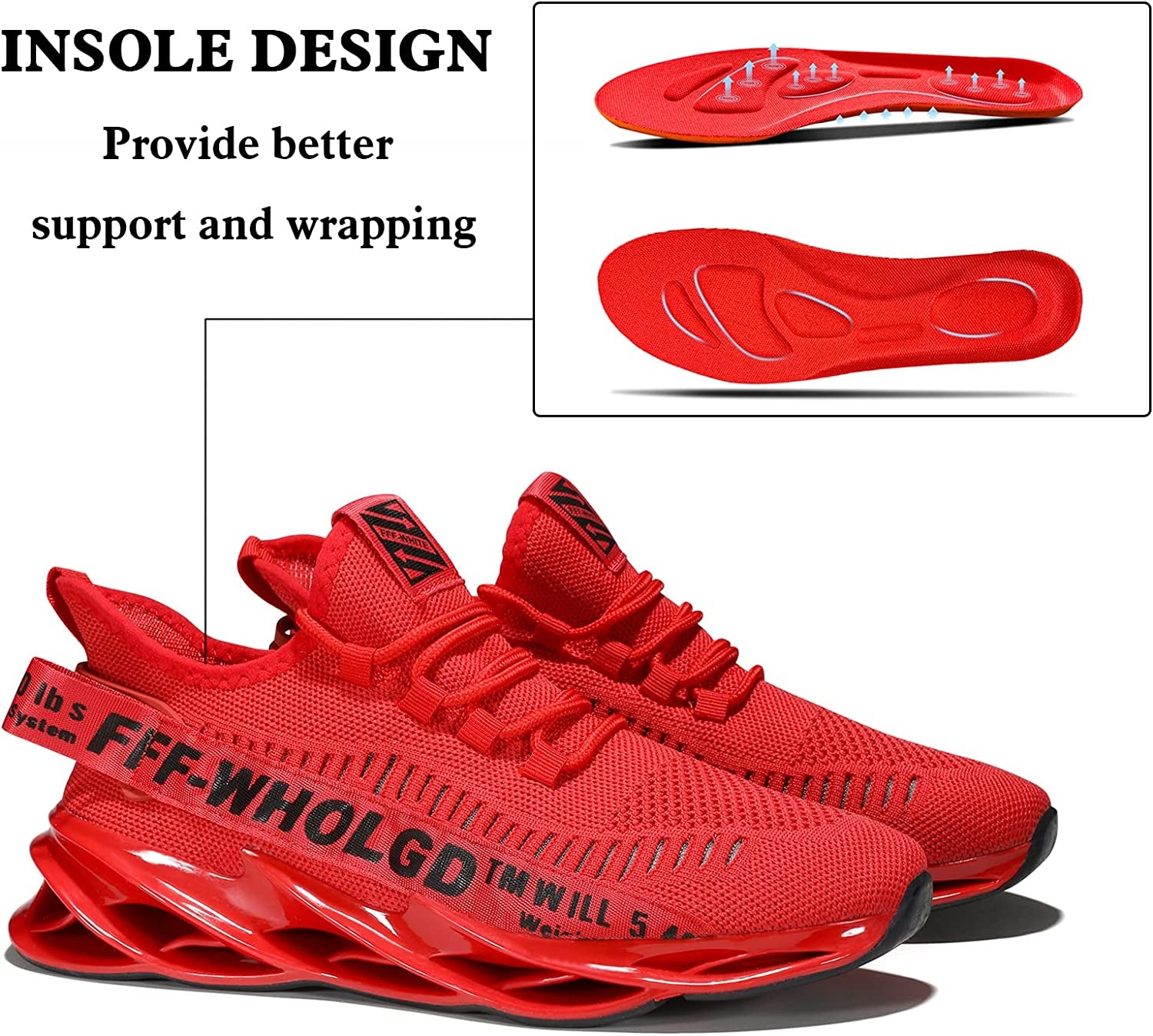 Men's Mesh Breathable Non-Slip Sports Running Shoes Tennis Workout Sneakers Gym Walking Work Shoe…