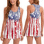 Womens Patriotic American Flag Print Summer Sexy Sleeveless T-Shirts Tank Top