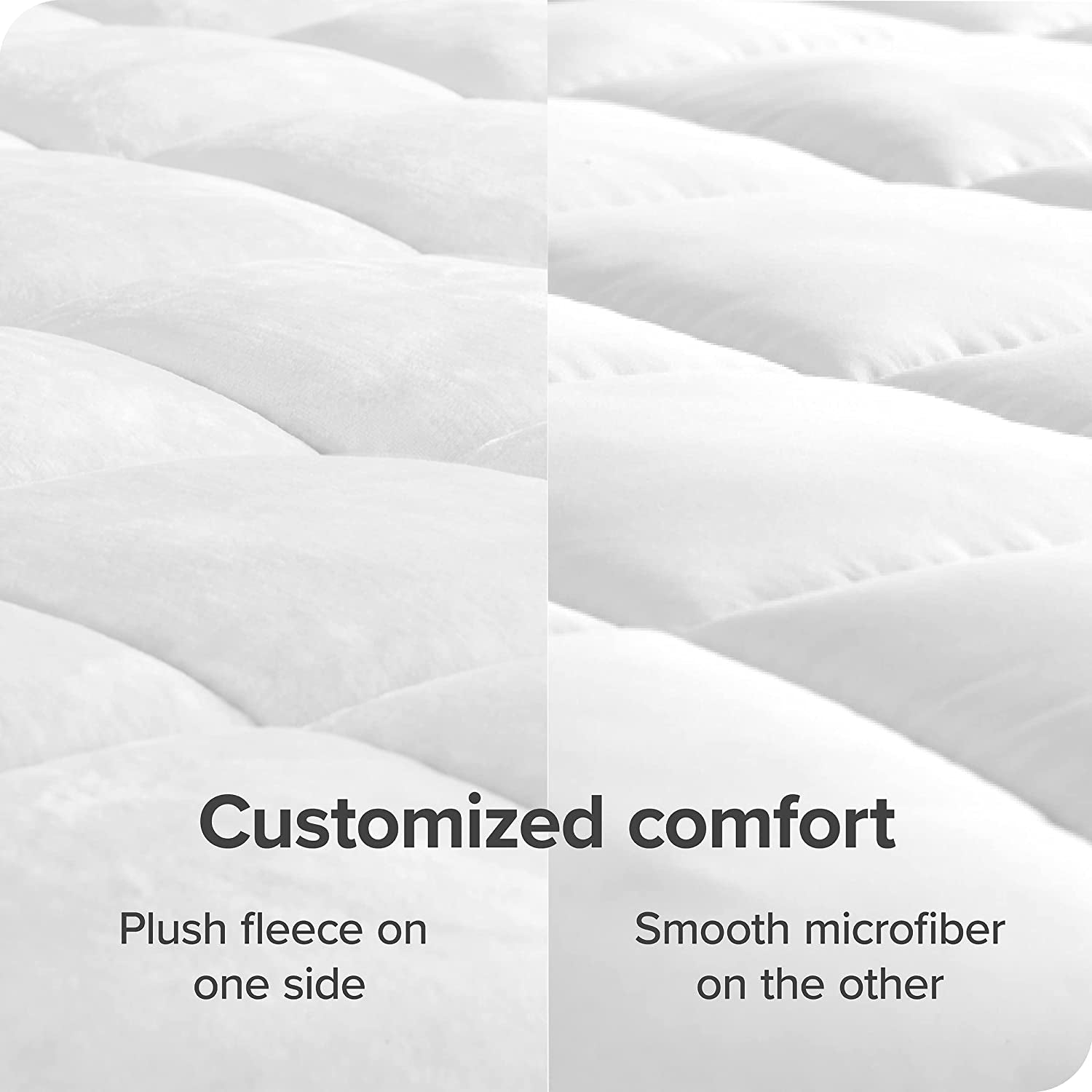 Bare Home Pillow-Top Twin Extra Long Mattress Pad - Premium Goose down Alternative - Overfilled Microplush Reversible Top - Super-Soft Mattress Topper (Twin Xl/Twin Extra Long)