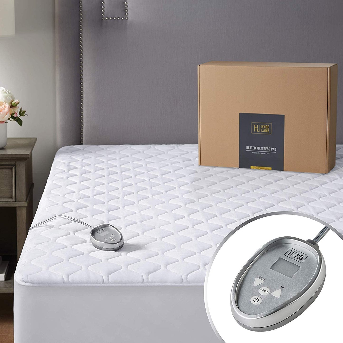 Premium Mattress Heating Pad King Size 78X80 Inch | Quilted Cotton Electrical Mattress Pad with 20 Heat Setting Dual Controller & Auto Shut off | Relieve Sore Muscles/Joints
