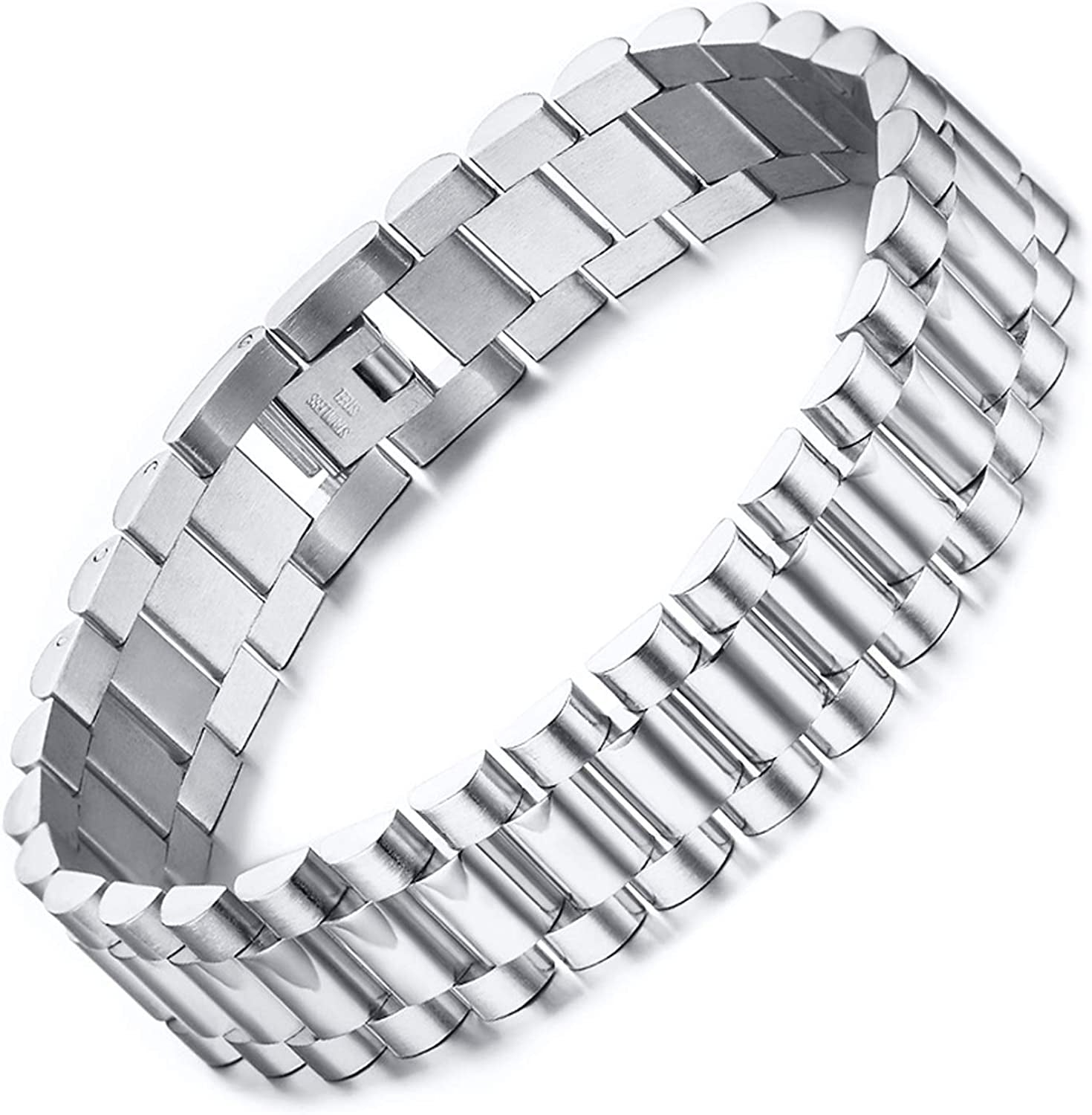 Watch Band Stainless Steel Link Bracelet Personalized Engraved DAD Jewelry Gift for Men DAD Father