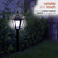  Solar Black 3-Function LED Light - Stake, Wall Light or Hanging, 30 Inch Tall