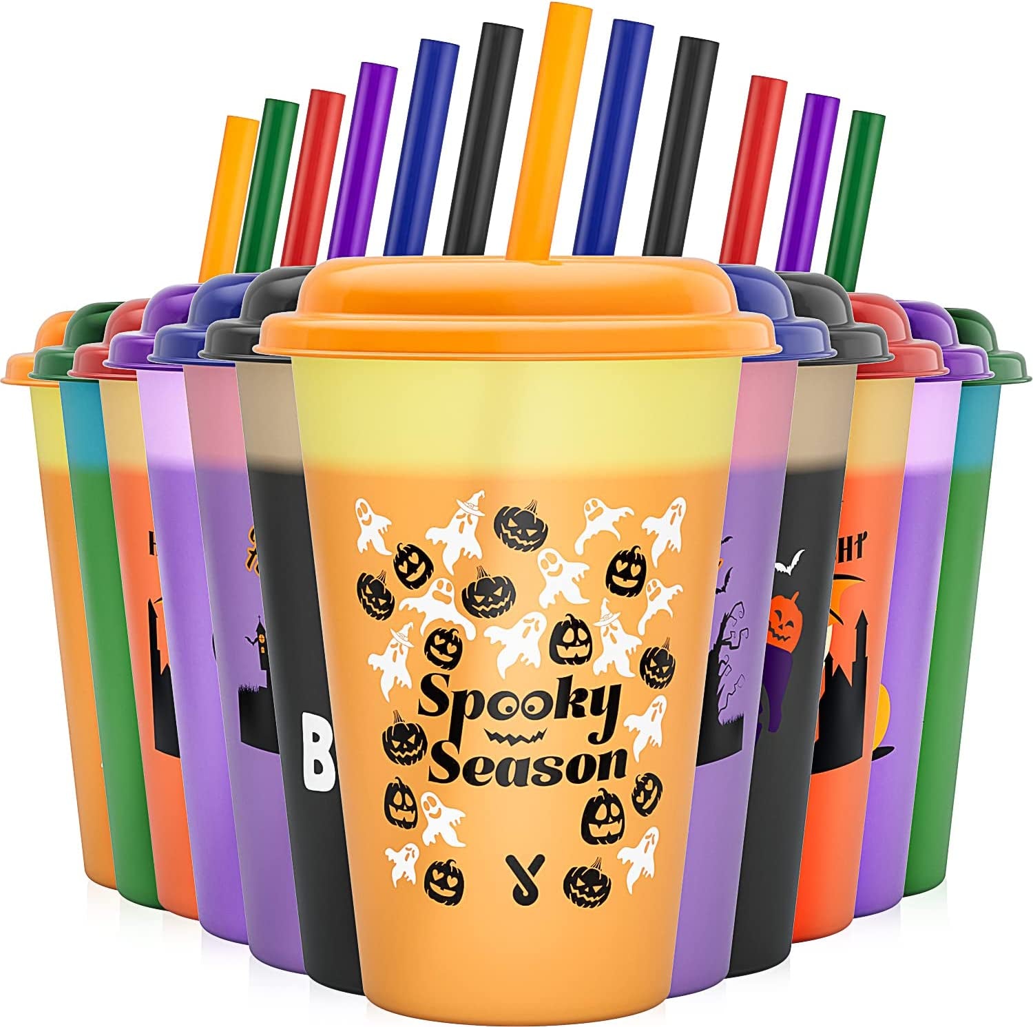  Color Changing Cups with Lids and Straws for Kids 6Pack