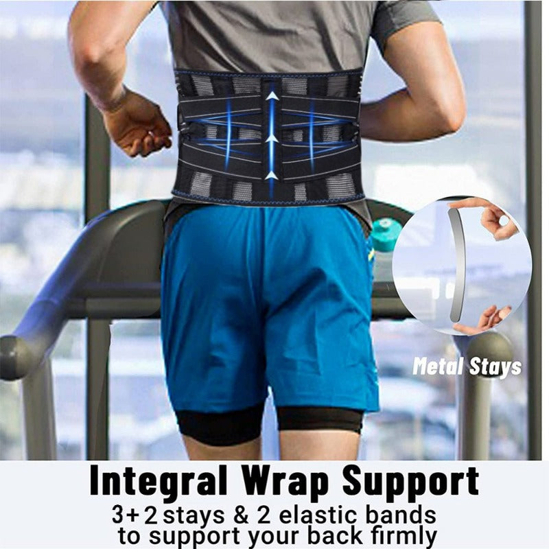 DEISNGB Back Brace,Compression Lumbar Support Belt with Metal Stays or Men Women Lower Back Pain Relief Adjustable Posture Corrector Strap for Sciatica Disc (M)