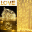 9.8Ft Window Curtain String Light Outdoor,  300 LED Curtain Fairy Lights with Remote Timer, USB Powered Twinkle Lights with 8 Lighting Modes for Home 