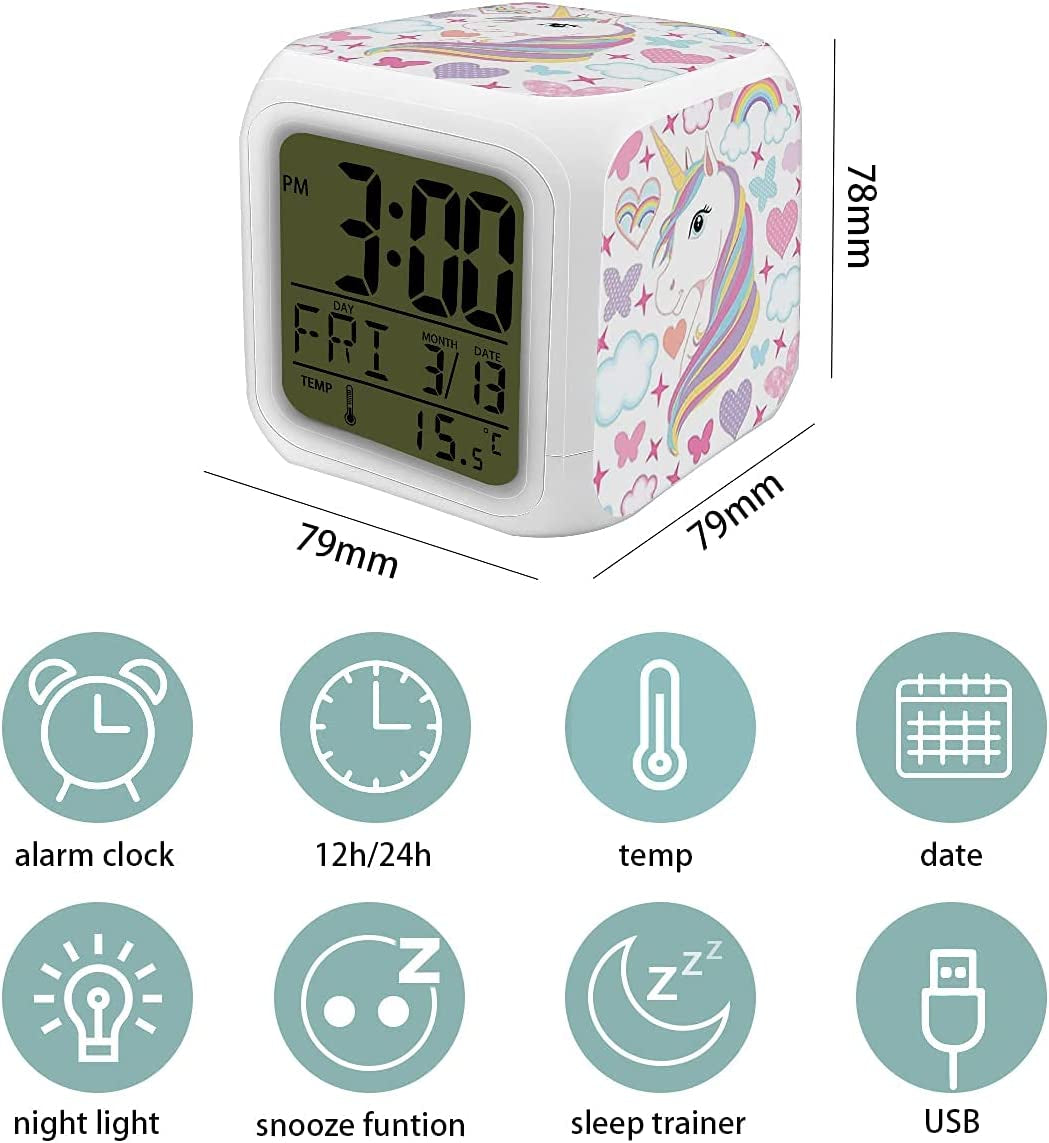 Unicorn Digital Alarm Clock for Kids 