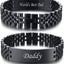 Watch Band Stainless Steel Link Bracelet Personalized Engraved DAD Jewelry Gift for Men DAD Father