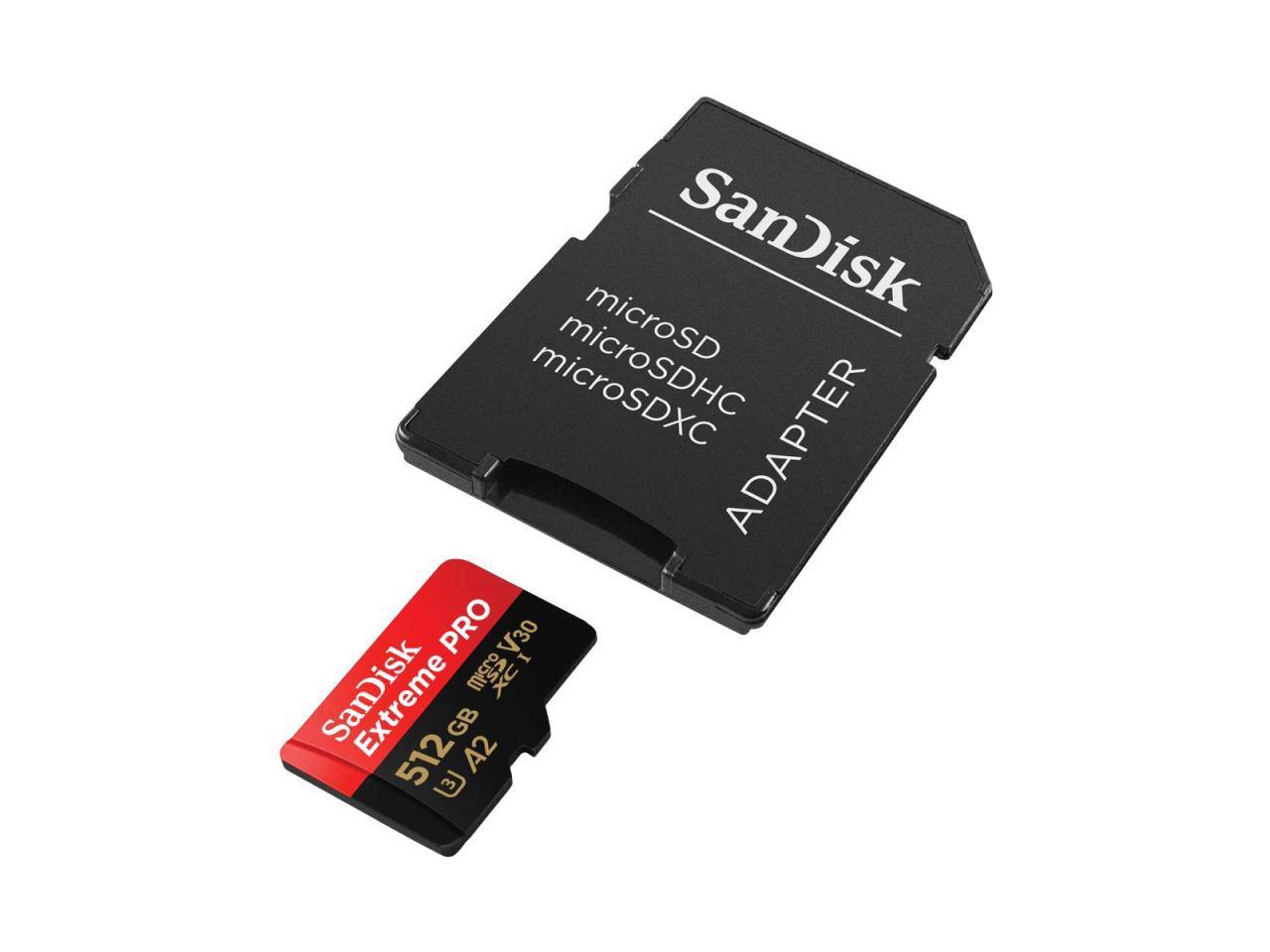 SanDisk Extreme Pro 512GB MicroSD XC Memory Card 170MB/s UHS U3 A2 V30 512GB MicroSDXC