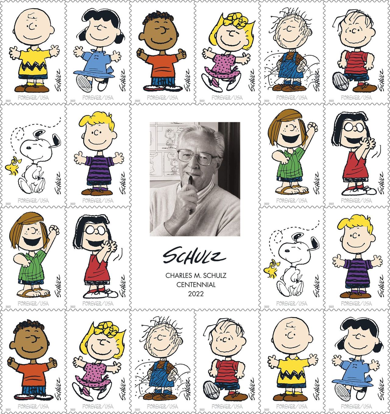USPS Charles Schulz "Peanuts" Forever Stamps - Booklet of 20 Postage Stamps
