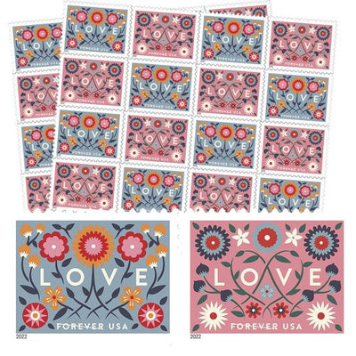 USPS Love 2022 Forever Stamps - Booklet of 20 Postage Stamps