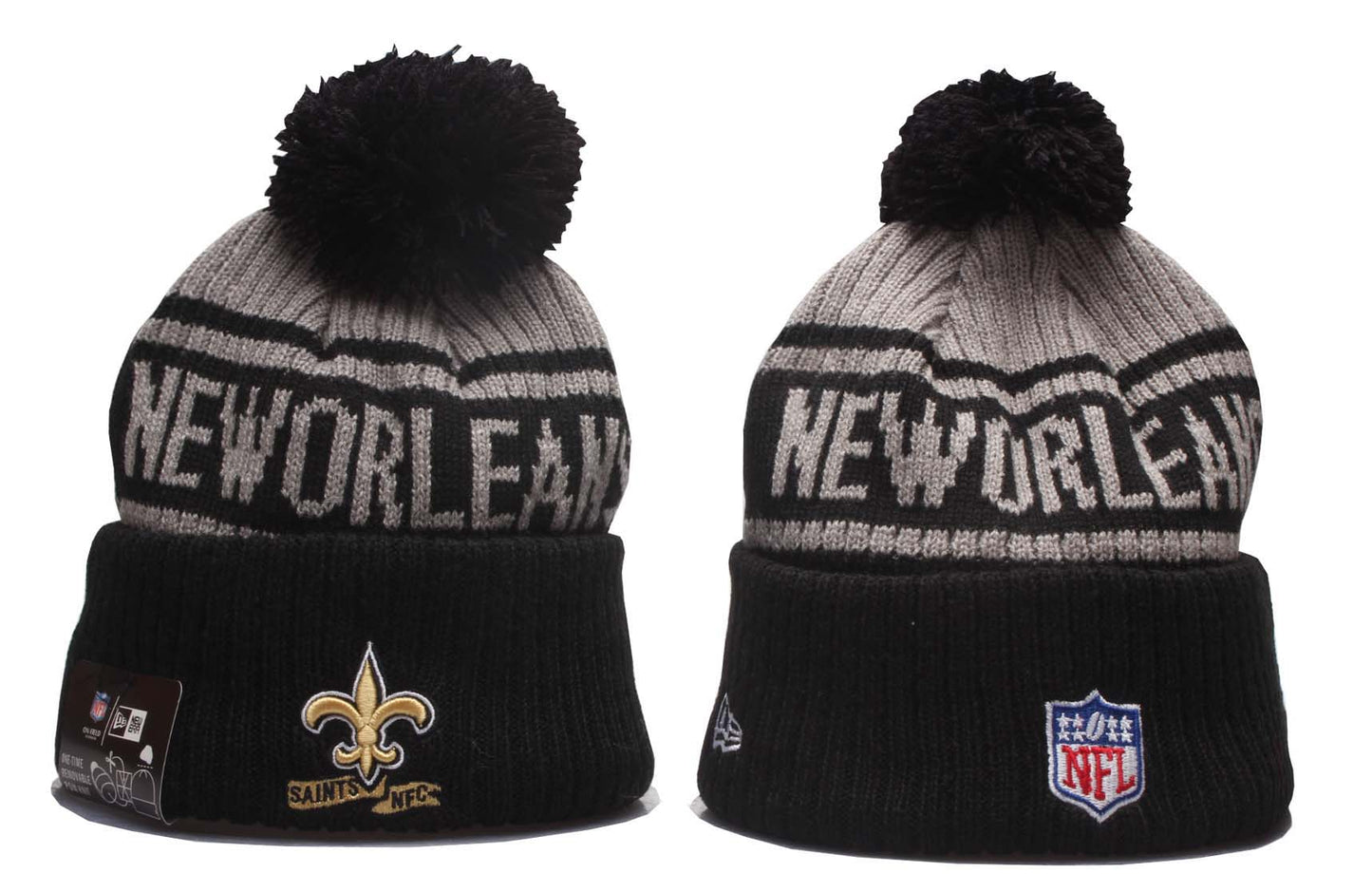 New Era® Official NFL Sideline Sport Embroidered  Cuffed Knit Hat with Pom