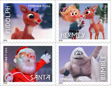 USPS Rudolph the Red-Nosed Reindeer Christmas First-Class Forever Stamps - Booklet of 20 Postage Stamps