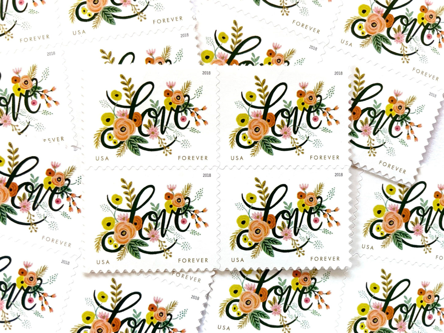 USPS Love Flourishes 2018 Forever Stamps - Booklet of 20 Postage Stamps