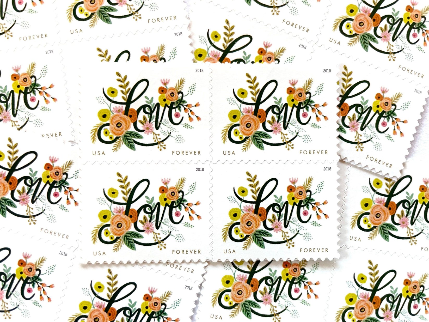 USPS Love Flourishes 2018 Forever Stamps Booklet of 20 Postage Stamp