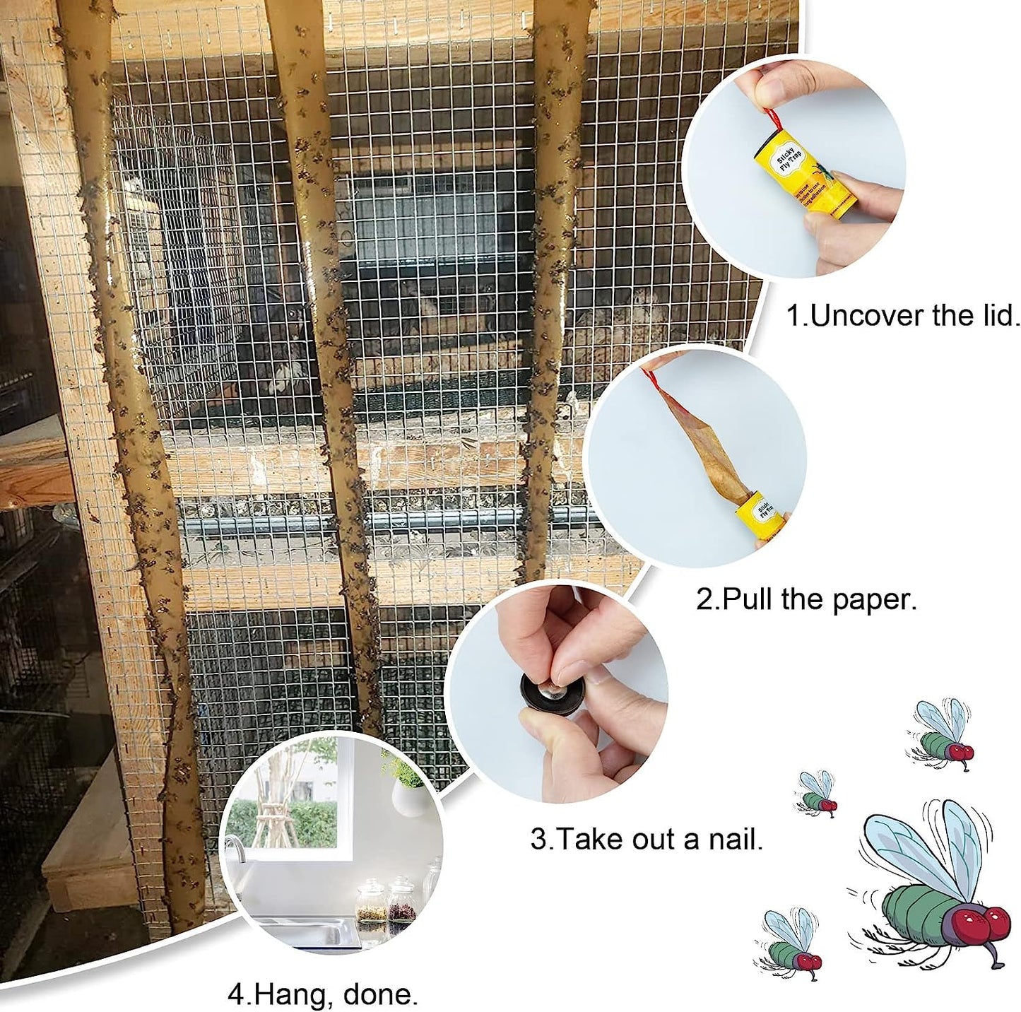  20PCS Sticky Fly Strips