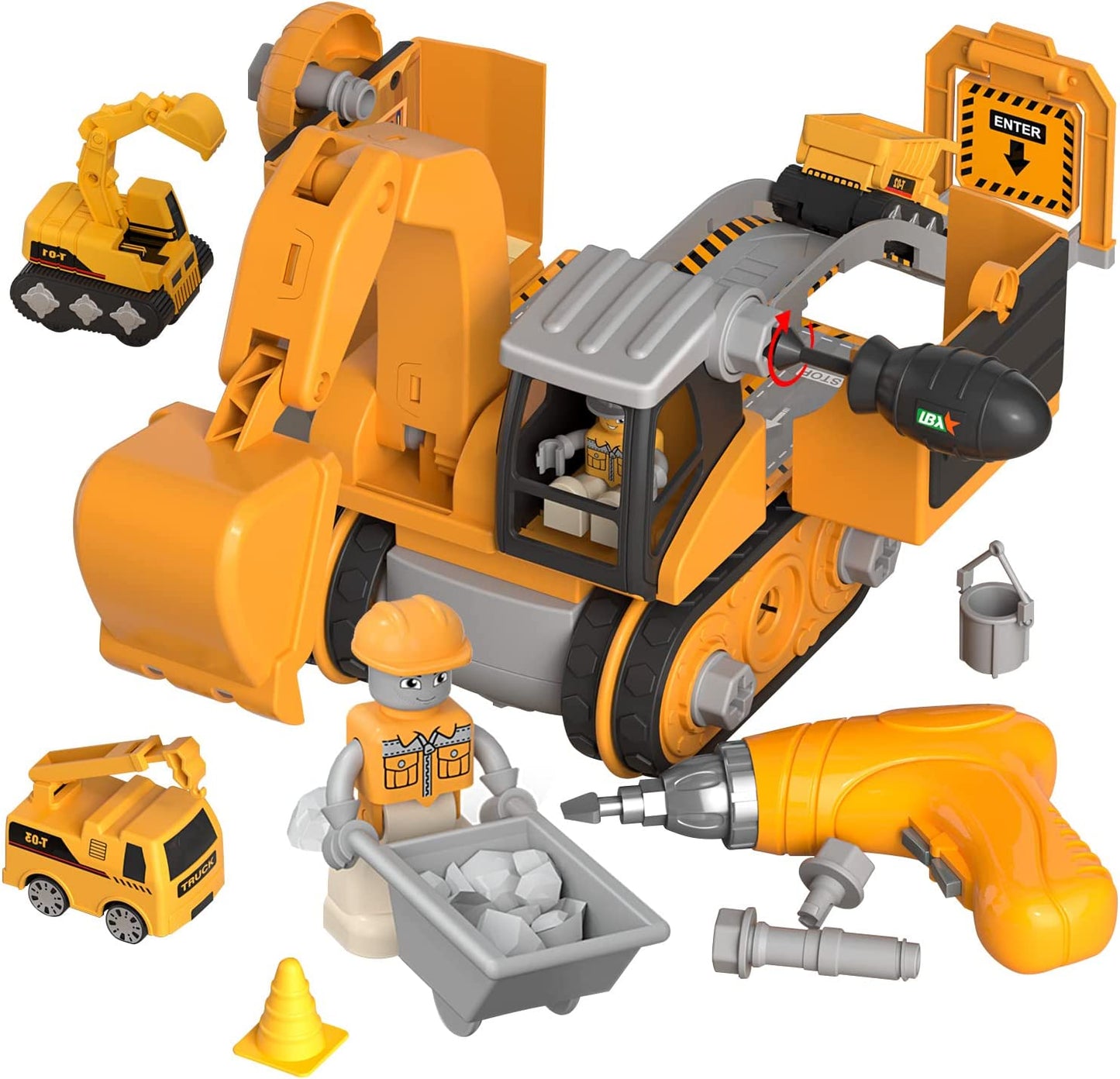 Construction Truck Toy Excavator Take Apart STEM Toys for Boys Tonka Building Toys for Girls Kids Toddler