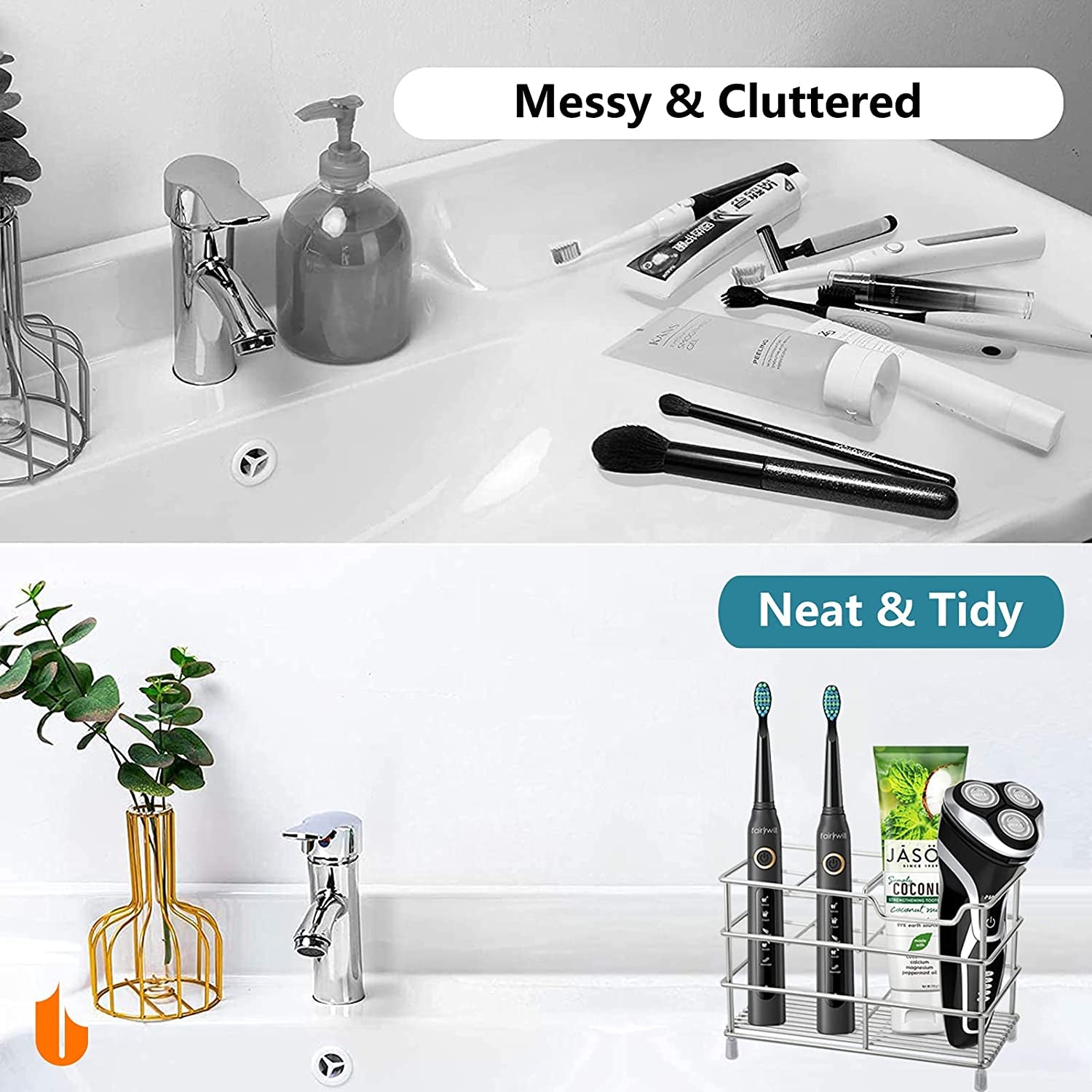 Stainless Steel Bathroom Toothbrush Holder 