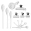30 PCS Kitchen Gadget Set with Cooking Utensils, Measuring Cups, Clips, and Drawer Organizer, Black/White