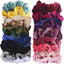 Velvet Scrunchies for Thick Hair, Hair Scrunchies for Women and Girls, Big Scrunchies for Ponytail Holder, with Storage Bag, 20 Pcs