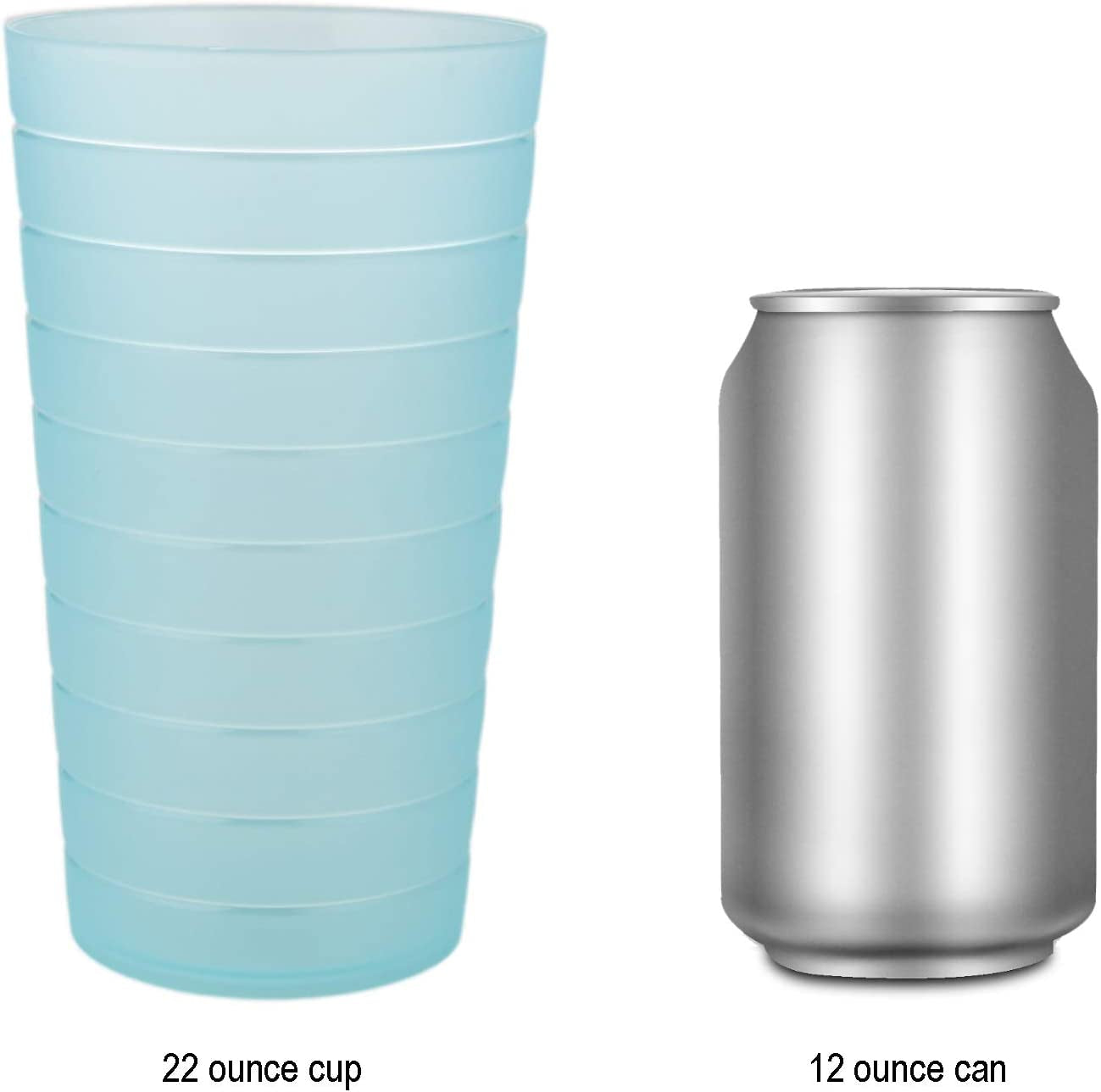 Set of 12 | Break Resistant 22 oz Plastic Cups