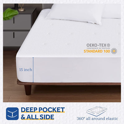 Sealy Heated Mattress Pad, Zone Heating Electric Bed Warmer with Deep Pocket, 10 Heat Setting Controller & 1-12 Hours Auto Shut Off, Full, White