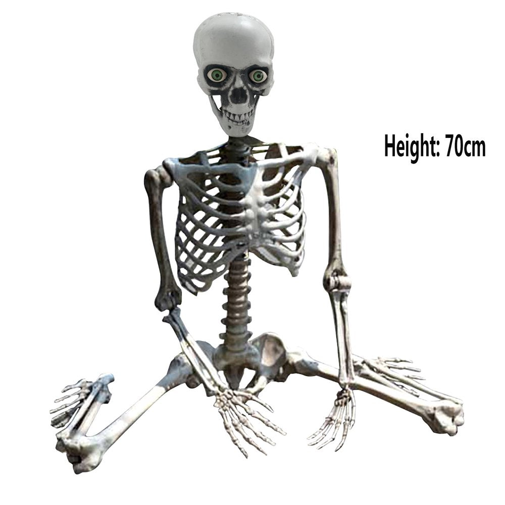 27.5" Halloween Skeleton Halloween Decorations, Haunted House Props for Front Lawn, Graveyard Decorations, Lifelike Skeleton Model, Indoor/Outdoor Spooky Scene Party Favors on Clearance