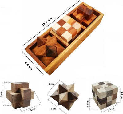 3 in 1 Set Wooden Games Brain Teaser Wood Toy Desk Puzzle Coffee Table Decor Broad Game 3D Puzzle for Teens and Adults Fun Games Indoor Outdoor Camping Decorate Table Top Halloween Party