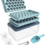 Round Ice Trays for Freezer with Lid and Bin