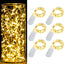 6 Pack Starry String Lights Waterproof Fairy String Lights 20 Micro Starry Leds on Silvery Copper Wire CR2032 Batteries Included for Wedding Centerpiece Party Christmas Table Decor Warm White