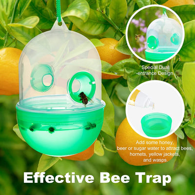 OFFO Wasp Trap Container 3 Packs Wasp Traps Outdoor Hangings Accessories for Yellow Jackets Hornets and Wasps, Bee Traps for Outside Component, Portable Wasp Killer