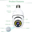 2 Pack Light Bulb Security Camera 1080P, 2.4Ghz Wifi, 360 Surveillance Camera