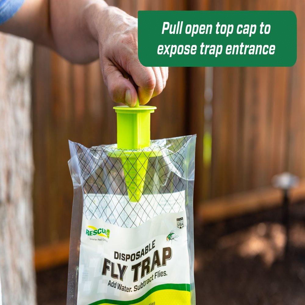 RESCUE! Outdoor Disposable Hanging Fly Trap, 6 Count