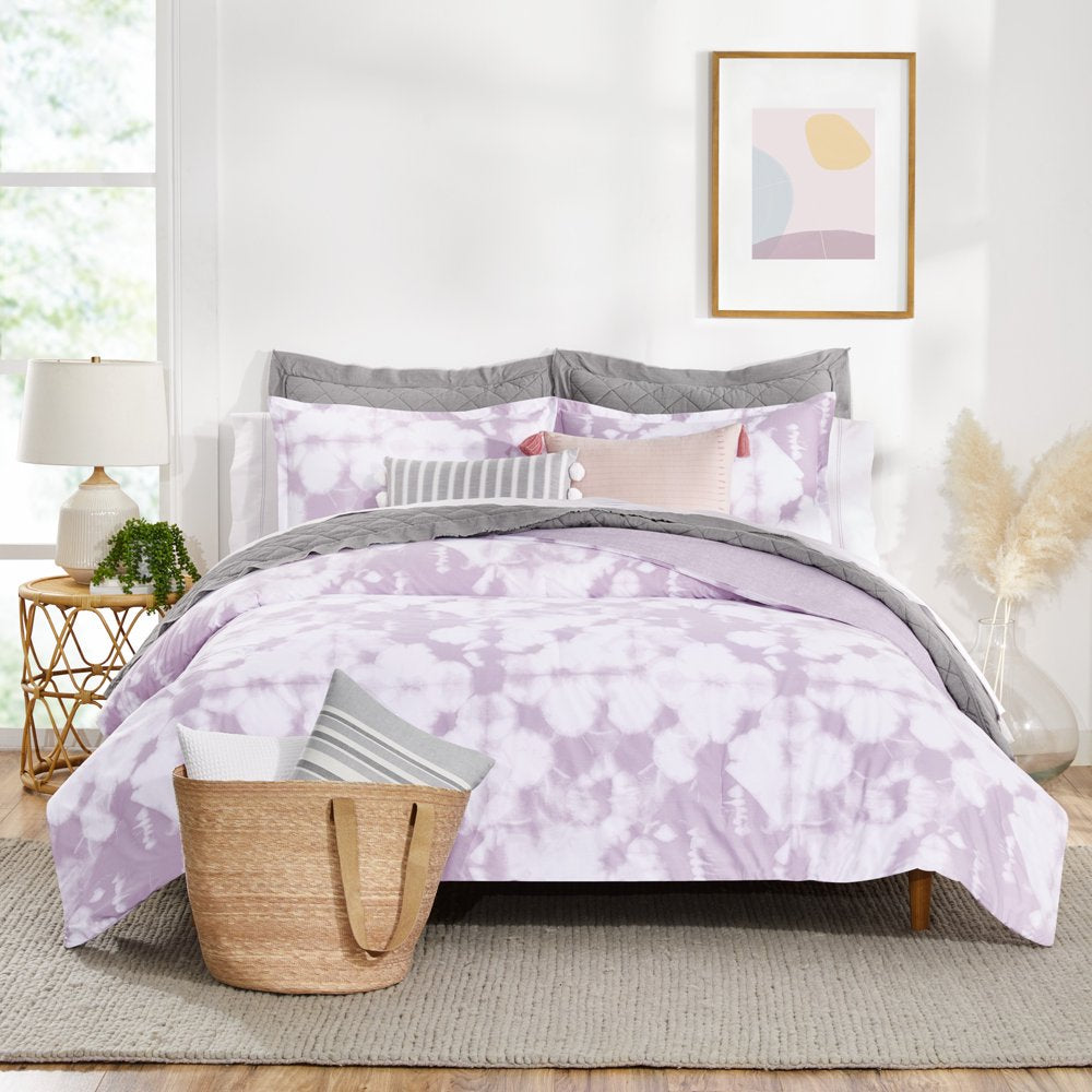 Tie Dye Reversible Organic Cotton Blend Comforter Set