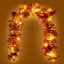 2 Pack Fall Maple Garland with 40 LED for Home Wedding Party Christmas - 5.8Ft/Pc