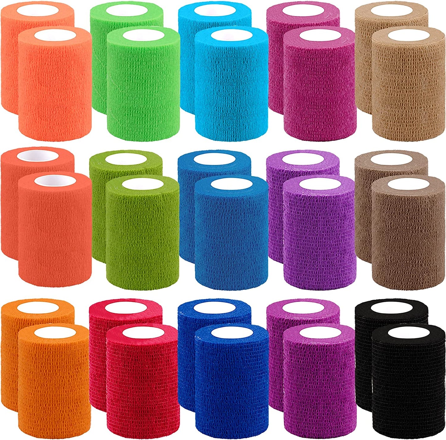 30 Rolls Self Adherent Wrap 1 Inch Bandage Adhesive Wrap Breathable Athletic Tape Stretch Wrap Roll Sports Wrap Tape Self Adhesive Bandage Wrap for Wrist Ankle Swelling Sprains(30 Colors)