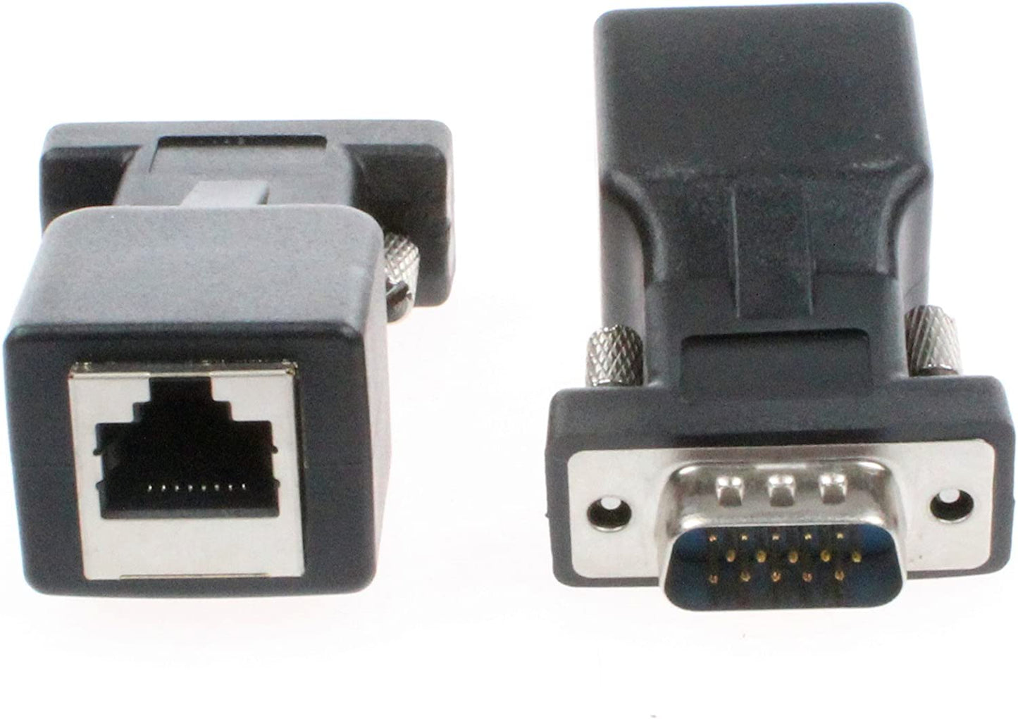 VGA to RJ45 Adapter VGA Extender Cat5 20 Meters Cat6 25 Meters VGA 15 Pin to RJ45 Male Female Network Cable Connector Support 720P 1080I 1080P Analog HD Transmission