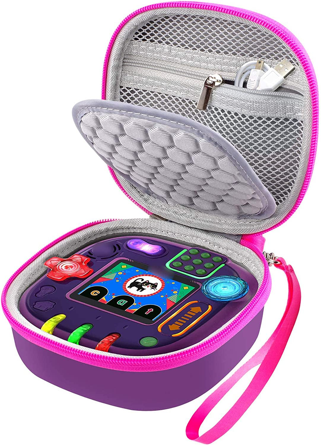 Comecase Case for Leapfrog Rockit Twist Handheld Learning Game System, Perfect Toy Box Storage for Kids Children -Purple