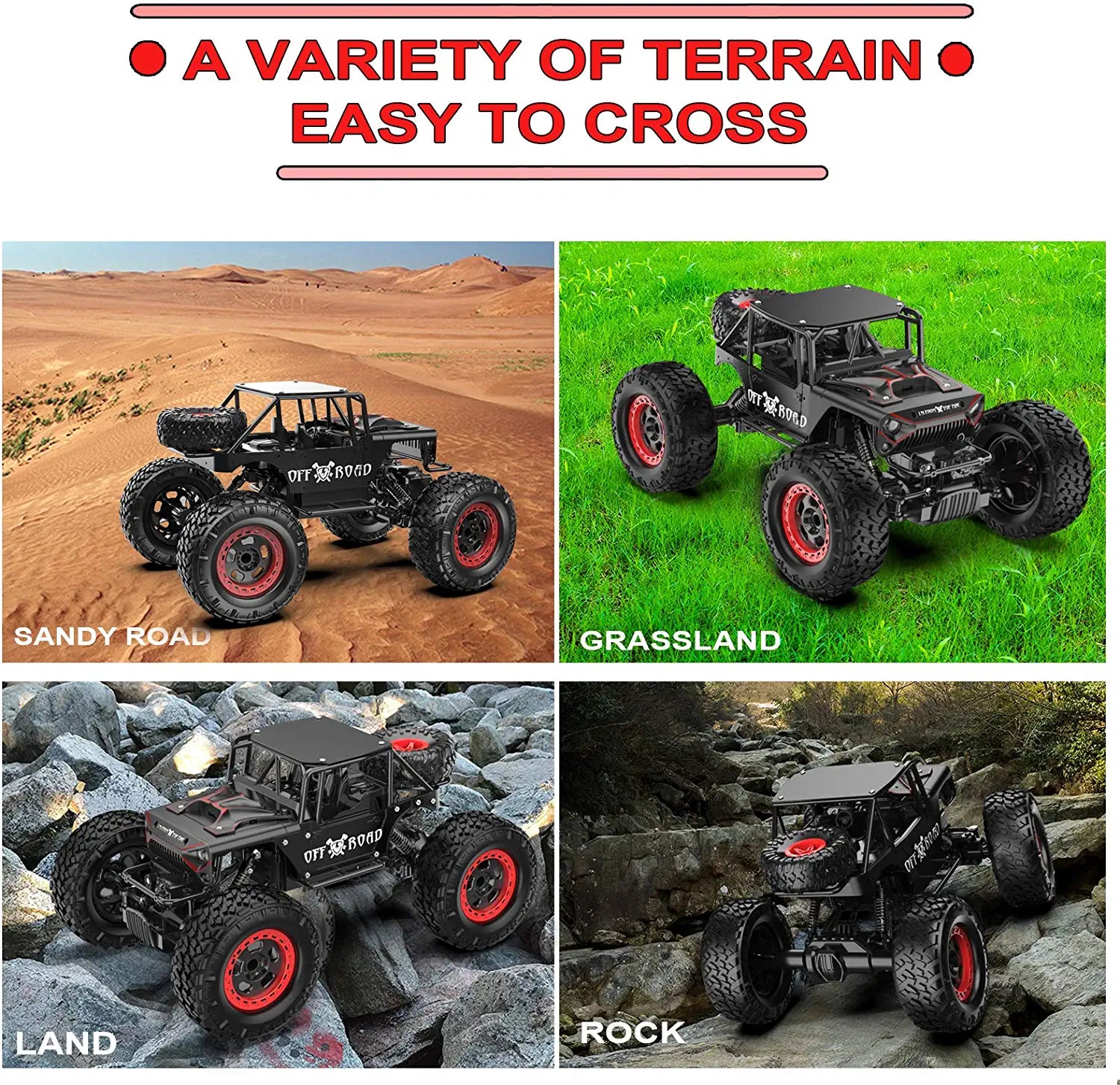 RC Cars,Remote Control Car for Kids Adults, 4WD Remote Control Monster Truck 1:12, 2.4Ghz Dual Motors LED Headlight Rc Rock Crawler, Remote Control Truck