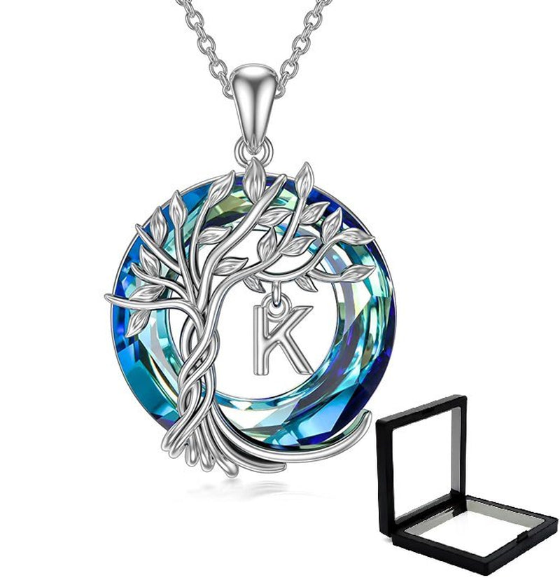 Tree of Life Necklace for Women with Initial Letter