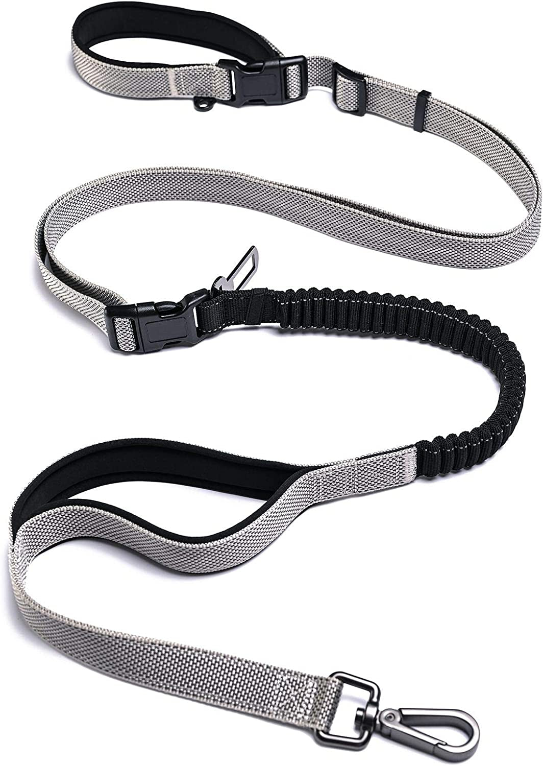  Heavy Duty Hands Free Dog Leash for Training, Hiking, Running or Jogging with Durable Bungee