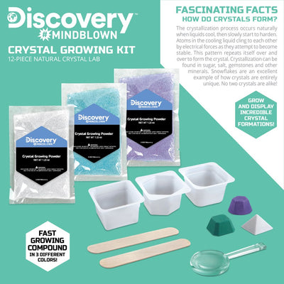 Discovery™ #Mindblown 12-Piece Natural Crystal Growing Science Kit, for Kids & Teens