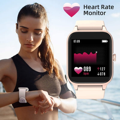 Smart Watch for Women, Fitness Tracker Heart Rate Monitor, IP68 Waterproof Pedometer Smartwatch for Android and Ios Phones, 1.54 Inch Digital Display Ultra-Long Battery Life