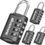 GIVERARE 4 Pack Combination Lock, 4-Digit Padlock Keyless, Resettable Luggage Locks for Backpack, Gym & School & Employee Locker, Weatherproof Travel Lock for Fence, Backyard Gate, Hasp, Case-Black