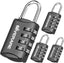 GIVERARE 4 Pack Combination Lock, 4-Digit Padlock Keyless, Resettable Luggage Locks for Backpack, Gym & School & Employee Locker, Weatherproof Travel Lock for Fence, Backyard Gate, Hasp, Case-Black