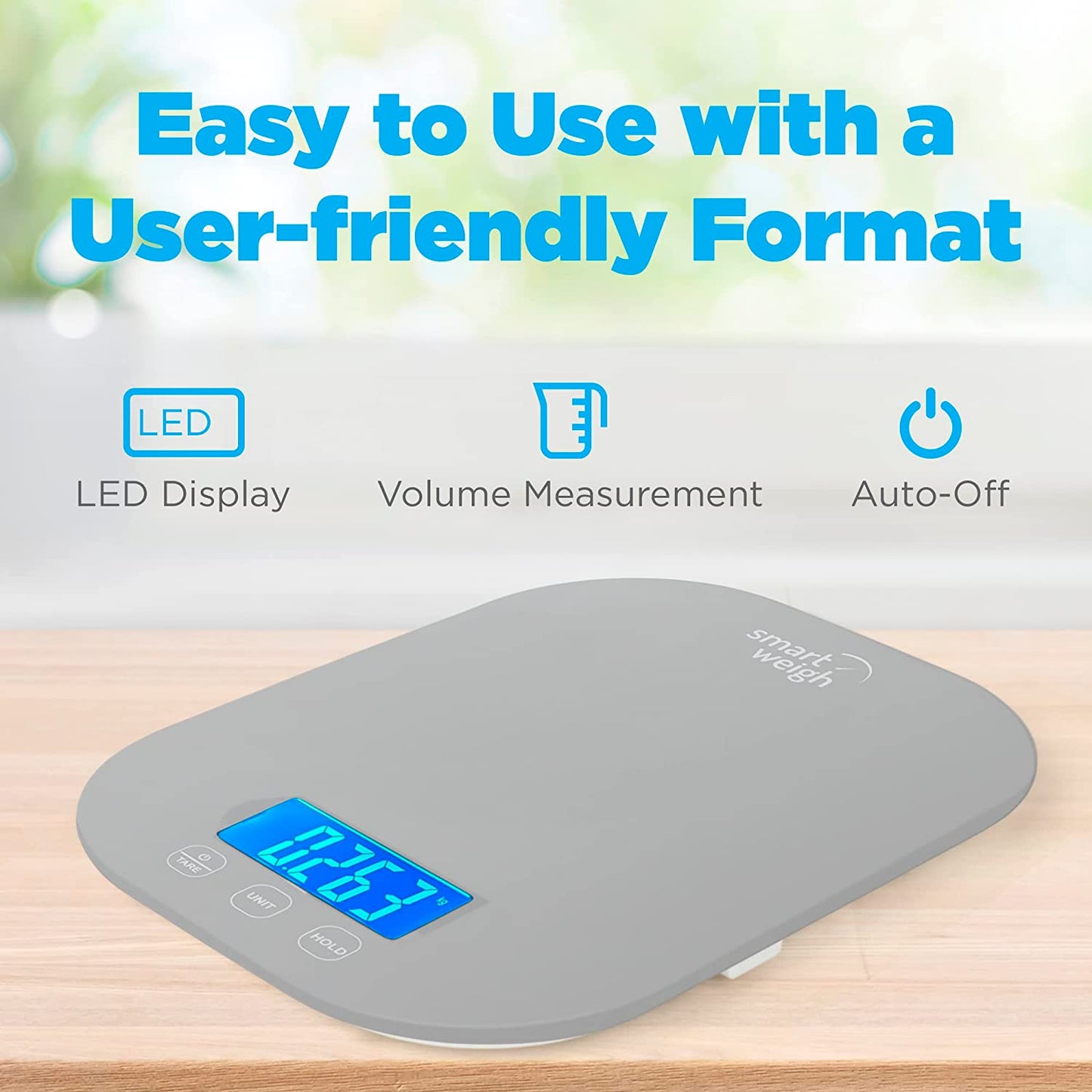 Smart Weigh 11 lb. Digital Kitchen Food Scale, Mechanical Accurate Weight Scale with 5-Unit Modes, Grams and Ounces for Weight Loss,Weighing Ingredients, Dieting, Keto Cooking , Meal Prep and Baking