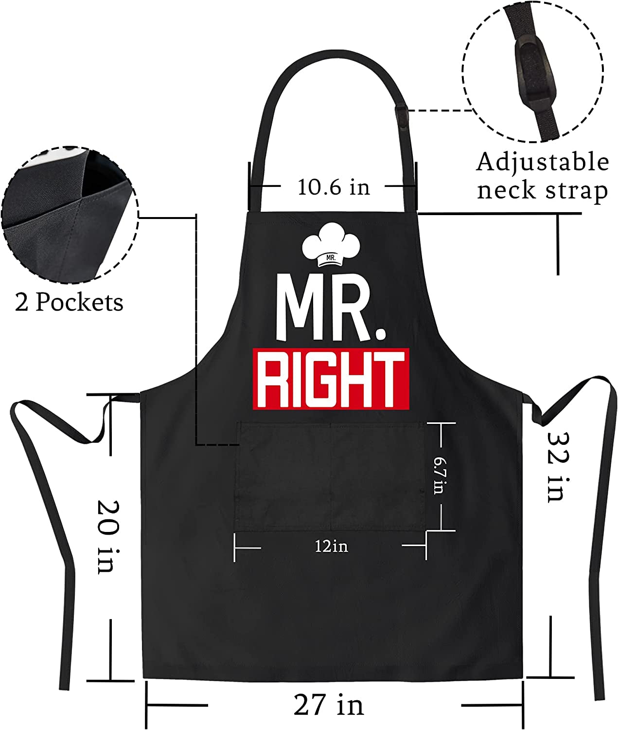 Mr Right Mrs Always Right,Couple Aprons