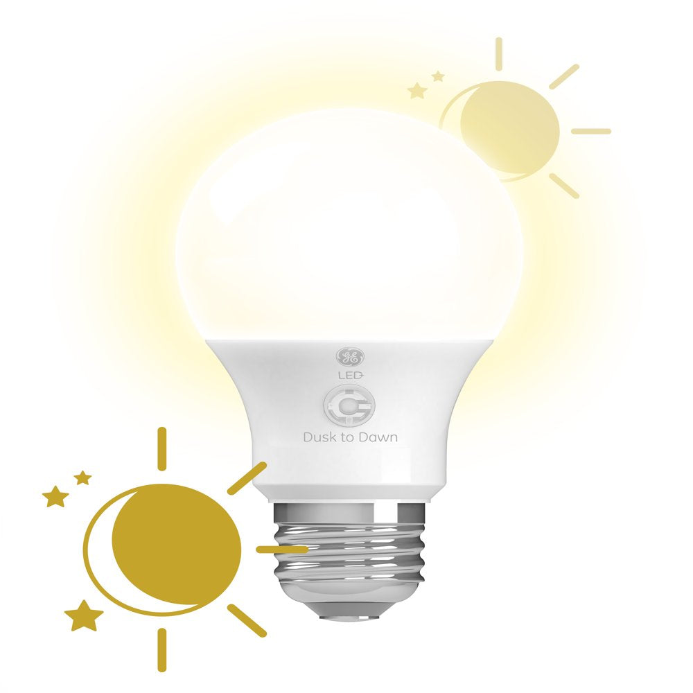  Dusk to Dawn LED Light Bulb, Soft White, A19 Bulb, 8.5 Watts